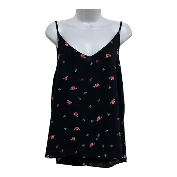Cotton On Tops - Cotton On Womens Medium Astrid Camisole Tank Top Black Floral Spaghetti Strap